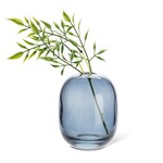 Dark Blue Barrel Glass Bud Vase