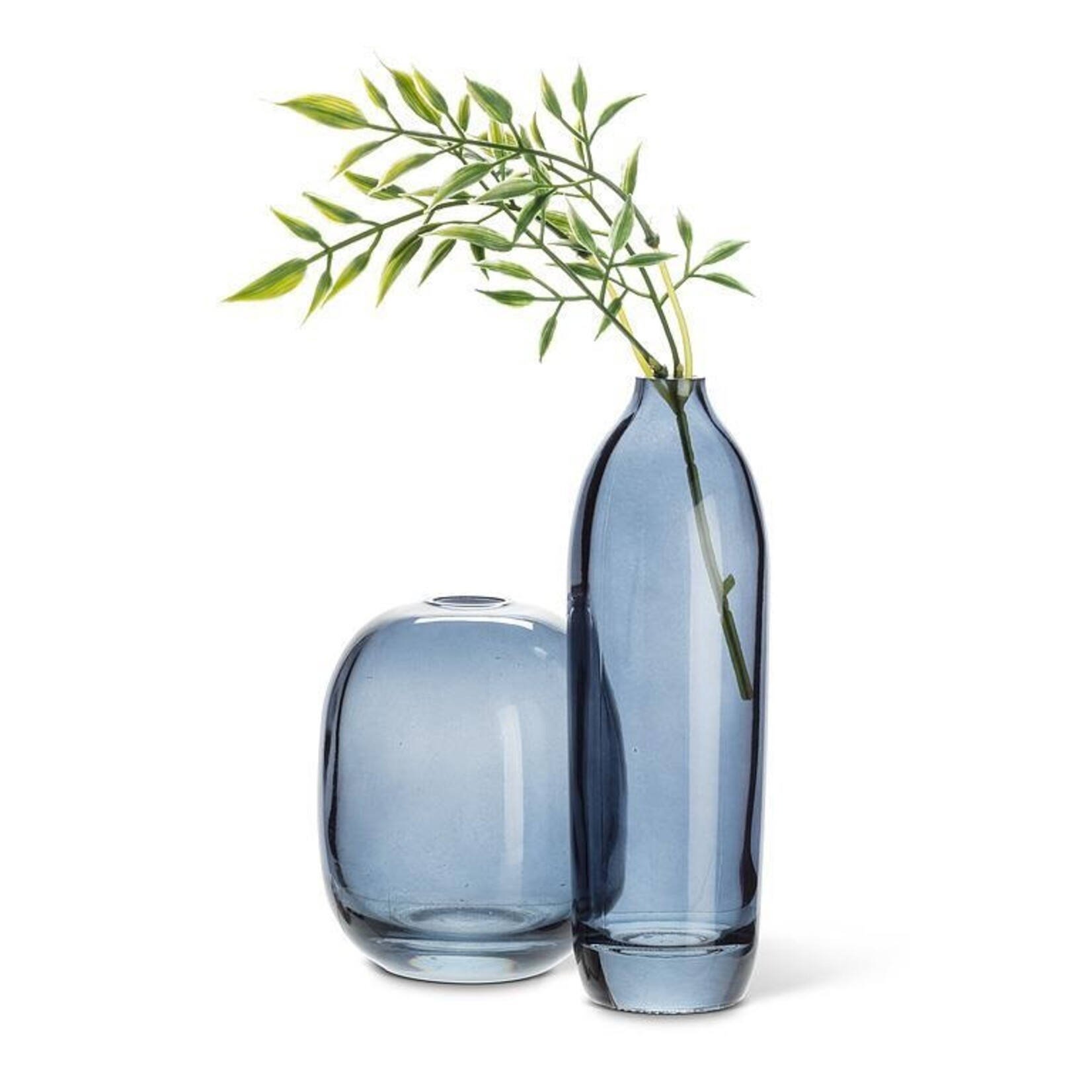 Dark Blue Tall Glass Bud Vase