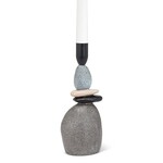 Stacked Stones Taper Candle Holder - 9"H
