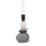 Stacked Stones Taper Candle Holder - 7.5"H