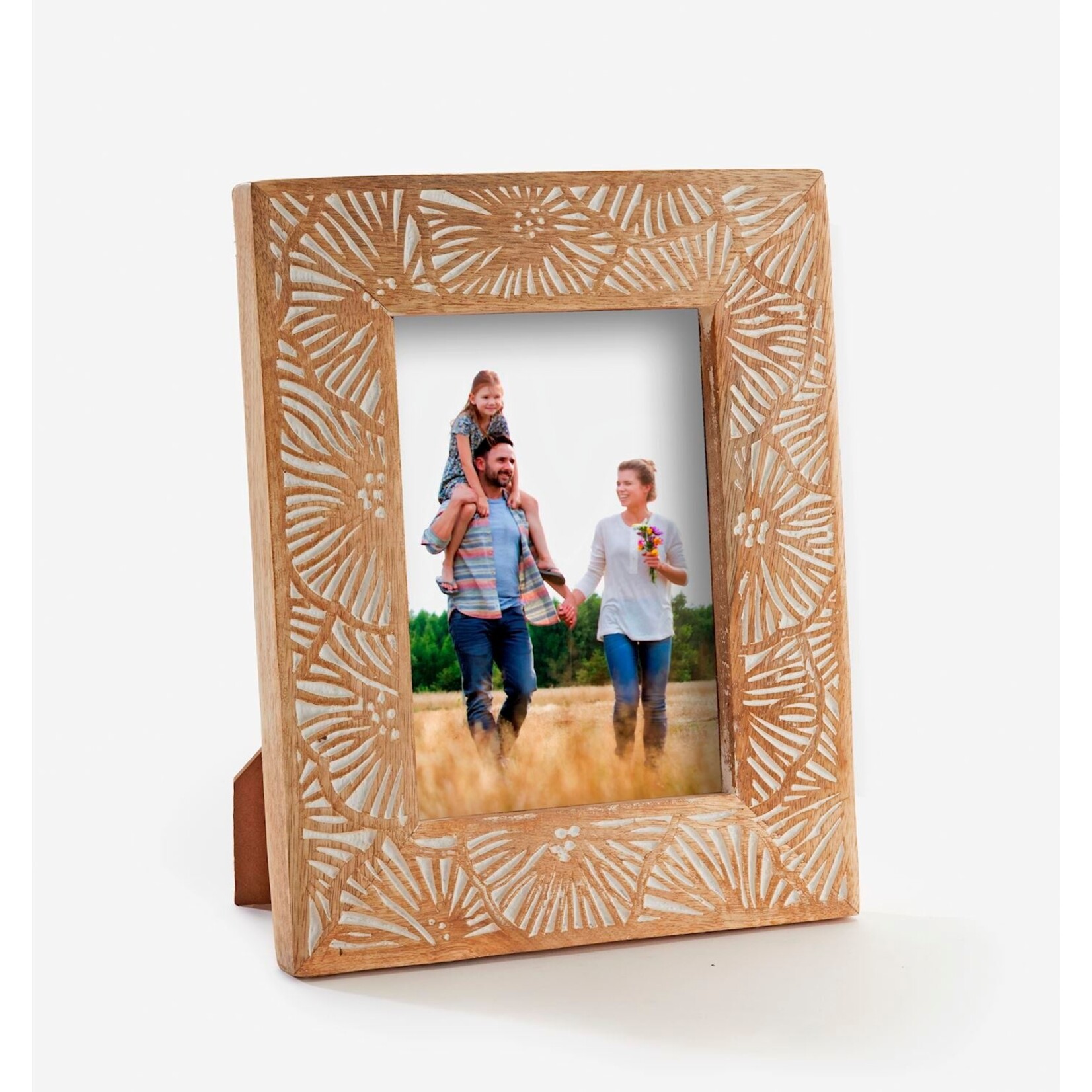 Carved Floral 5x7 Wood Picture Frame