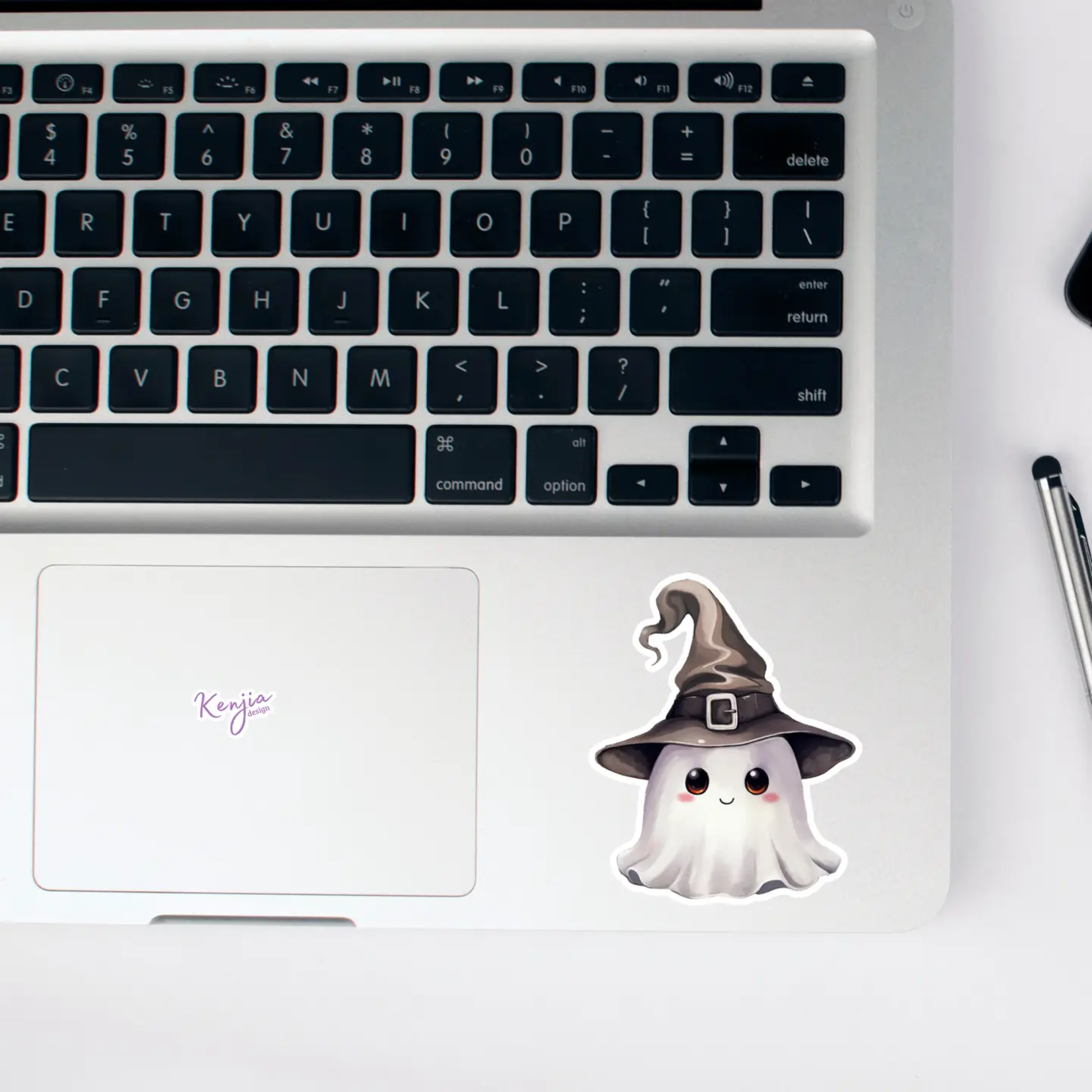 Ghost Wearing Witch Hat Sticker