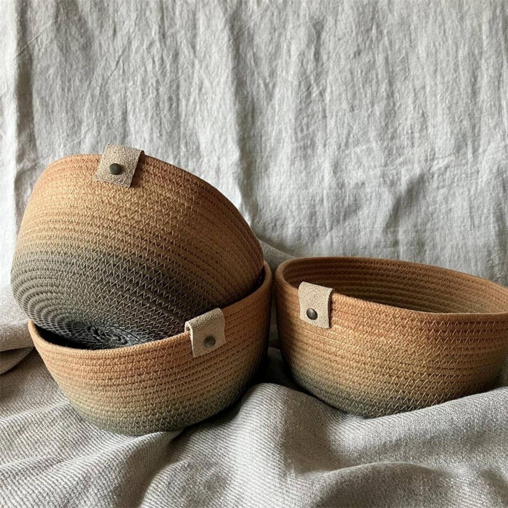 Hand-Dyed Ombre Rope Bowl - Fall Tones