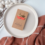 Gold Coral Half Moon Brass Earrings