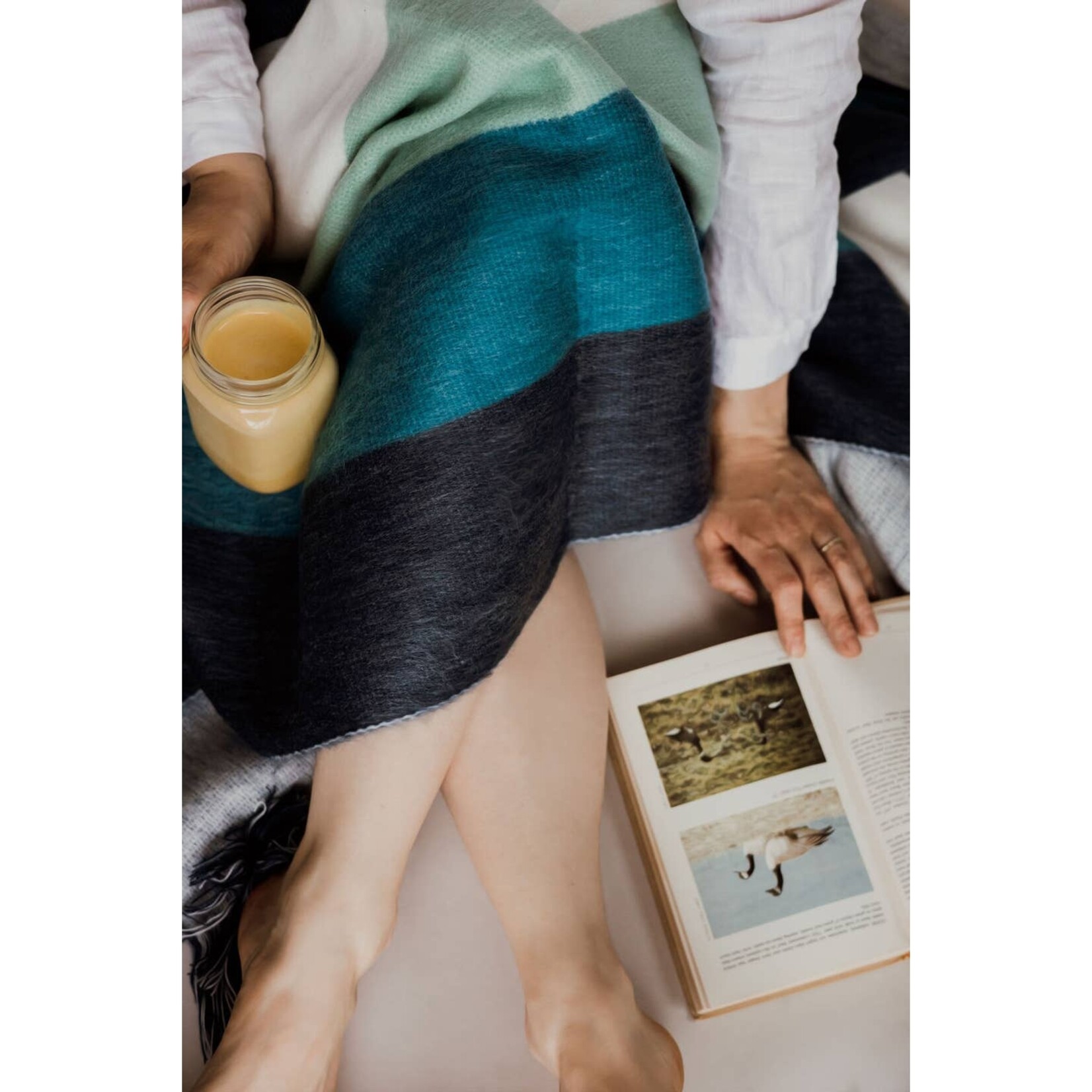 Pistachio Wool Throw Blanket