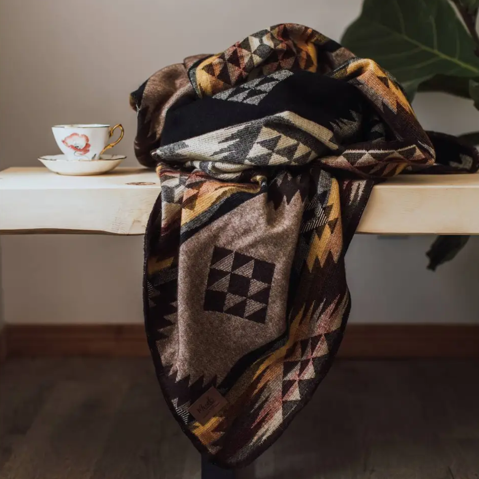 Prairie Sunset Wool Throw Blanket