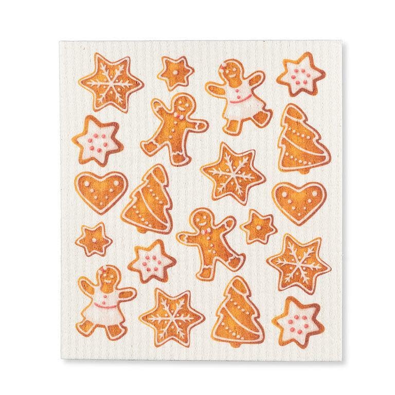 Gingerbread Cookies Swedish Dishcloth - Copper Alley Gift Boutique