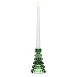Green Glass Tree Taper Candle Holder
