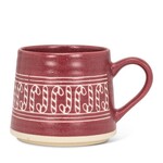 Red Stoneware Candy Cane Mug - 14oz