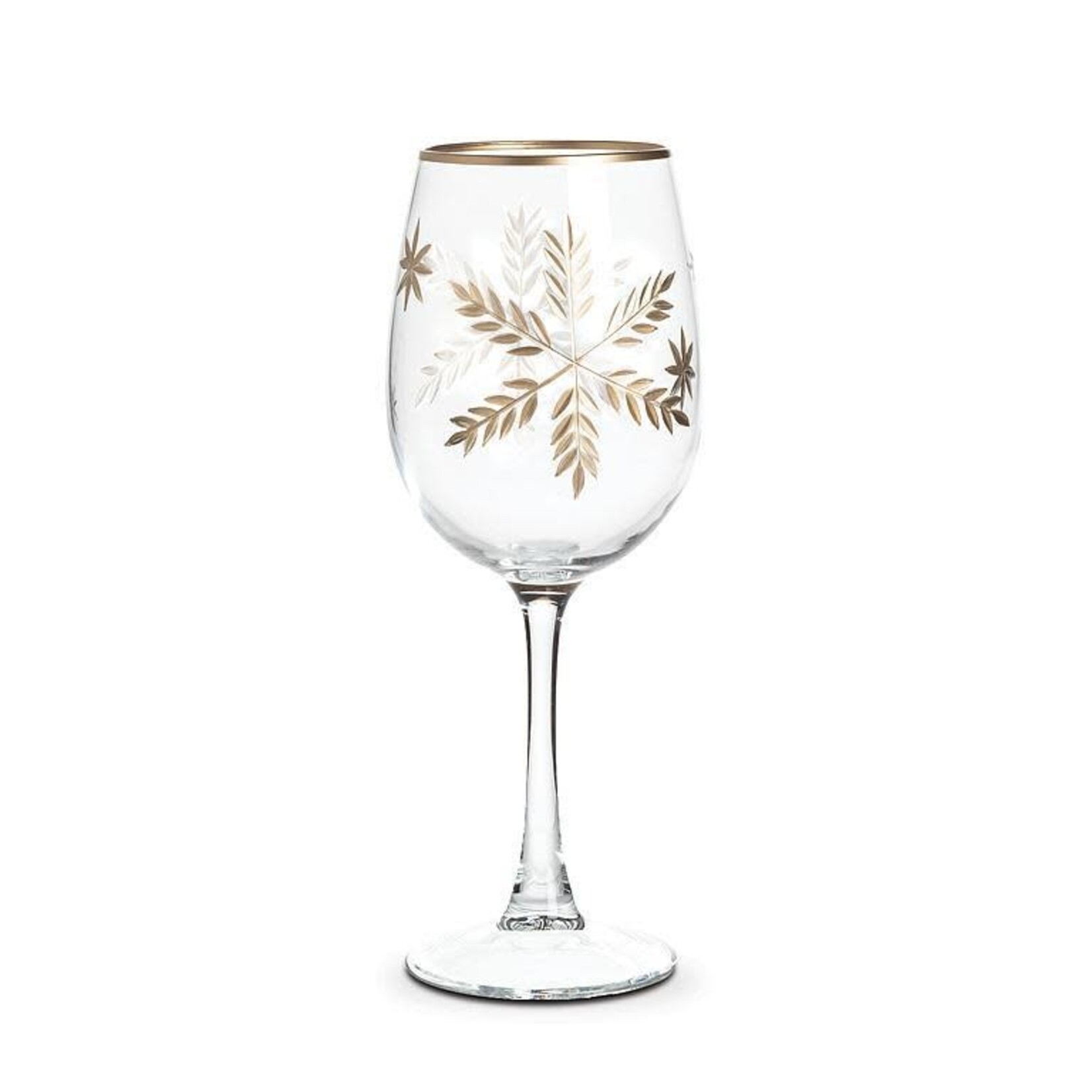 Gold Snowflake Wine Glass