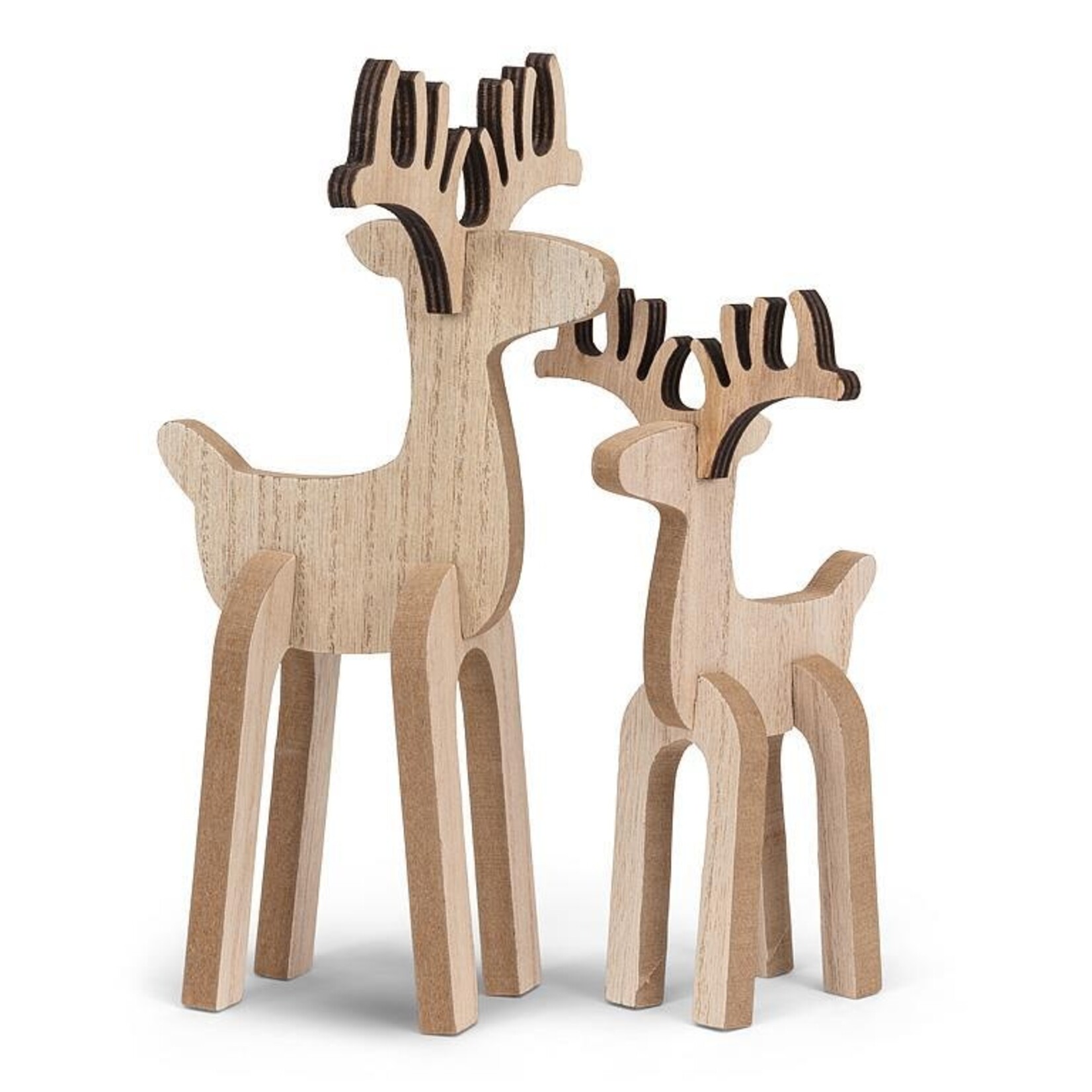 Natural Wooden Reindeer - 8.5"H