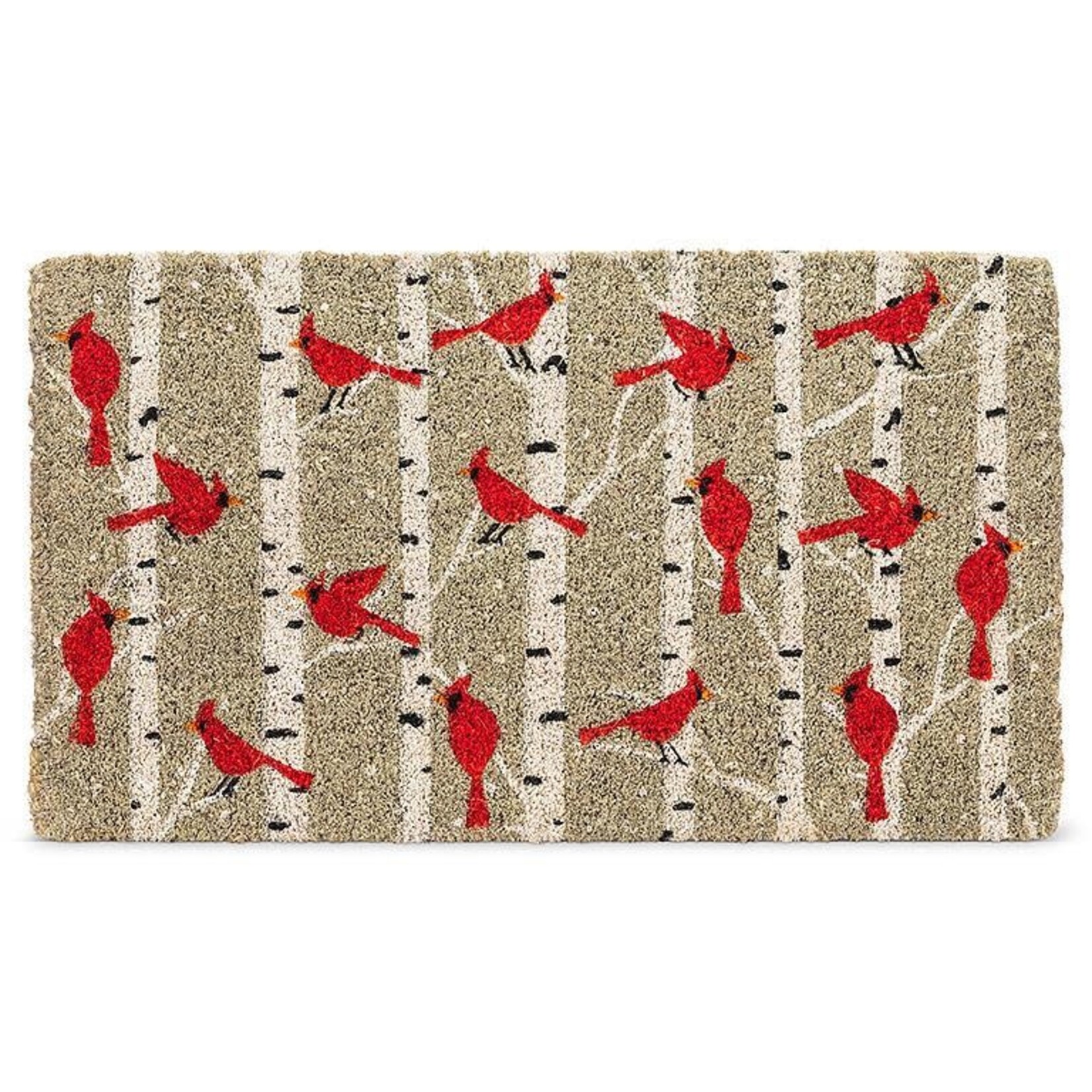 Cardinals on Birch Trees Doormat