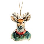 Retro Metal Deer in Sweater Ornament