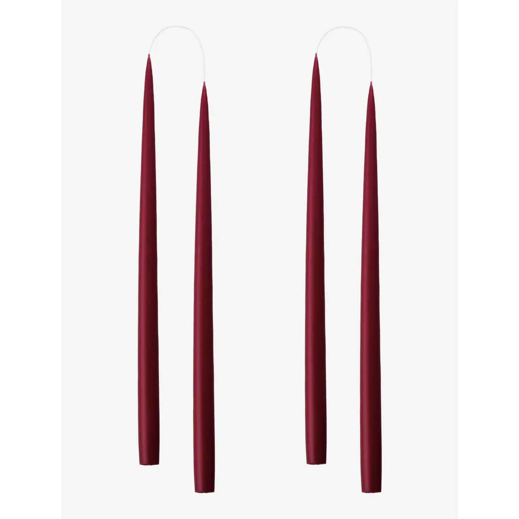 Light Burgundy Taper Candles - Set of 2