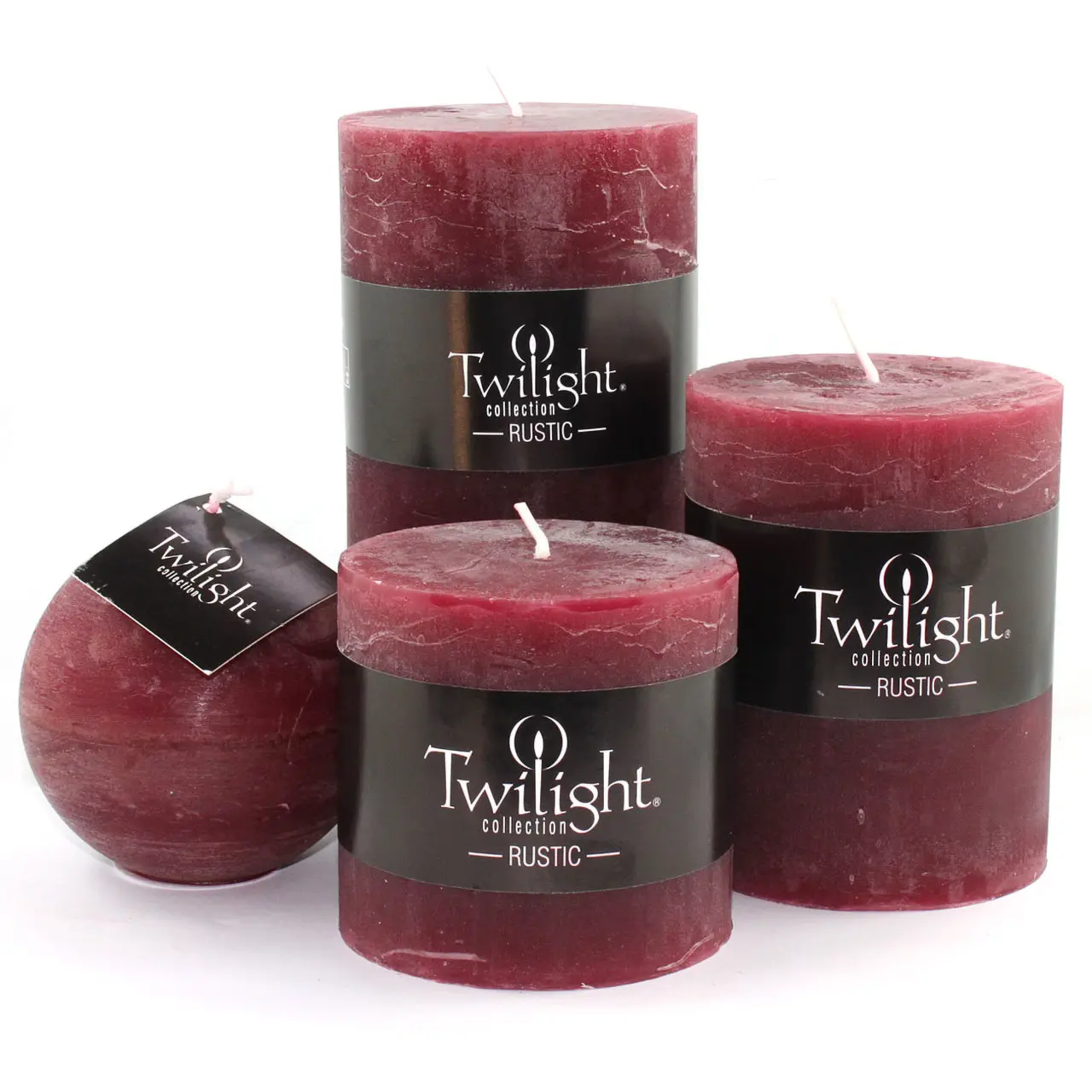 Burgundy Rustic Pillar Candle - 3x4