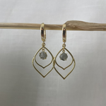 Gold Teardrop w Labradorite Earrings