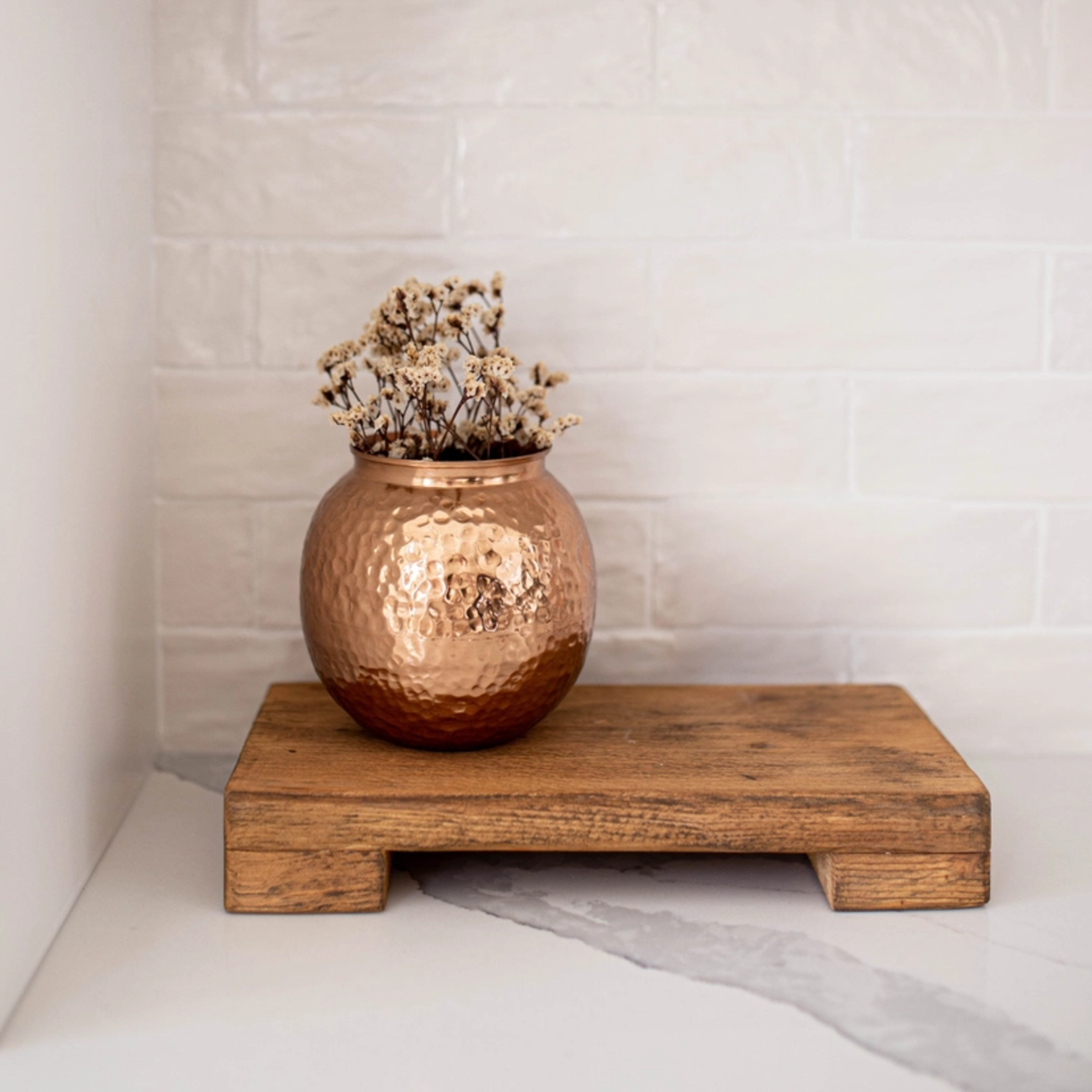 Hammered Copper Flower Pot