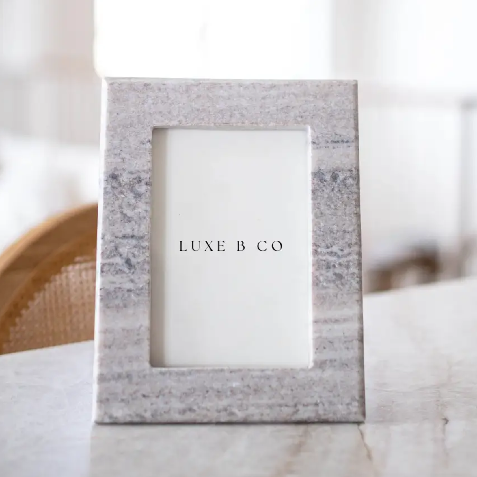 Hand Cut Beige Marble Photo Frame
