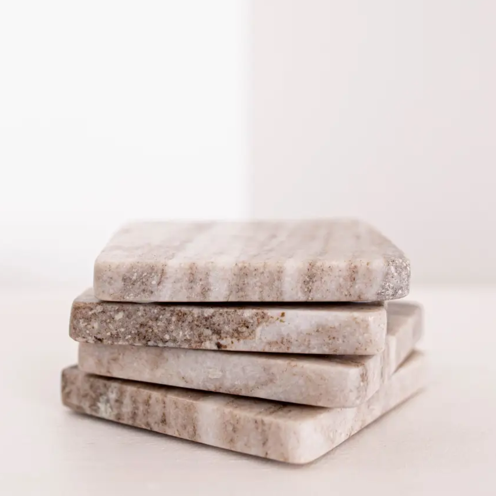 Beige Marble Coasters - Set of 4