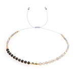 Mini Faceted Gemstone & Miyuki Bead Bracelet - Onyx & Labradorite