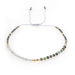 Mini Faceted Gemstone & Miyuki Bead Bracelet - African Turquoise & Aquamarine