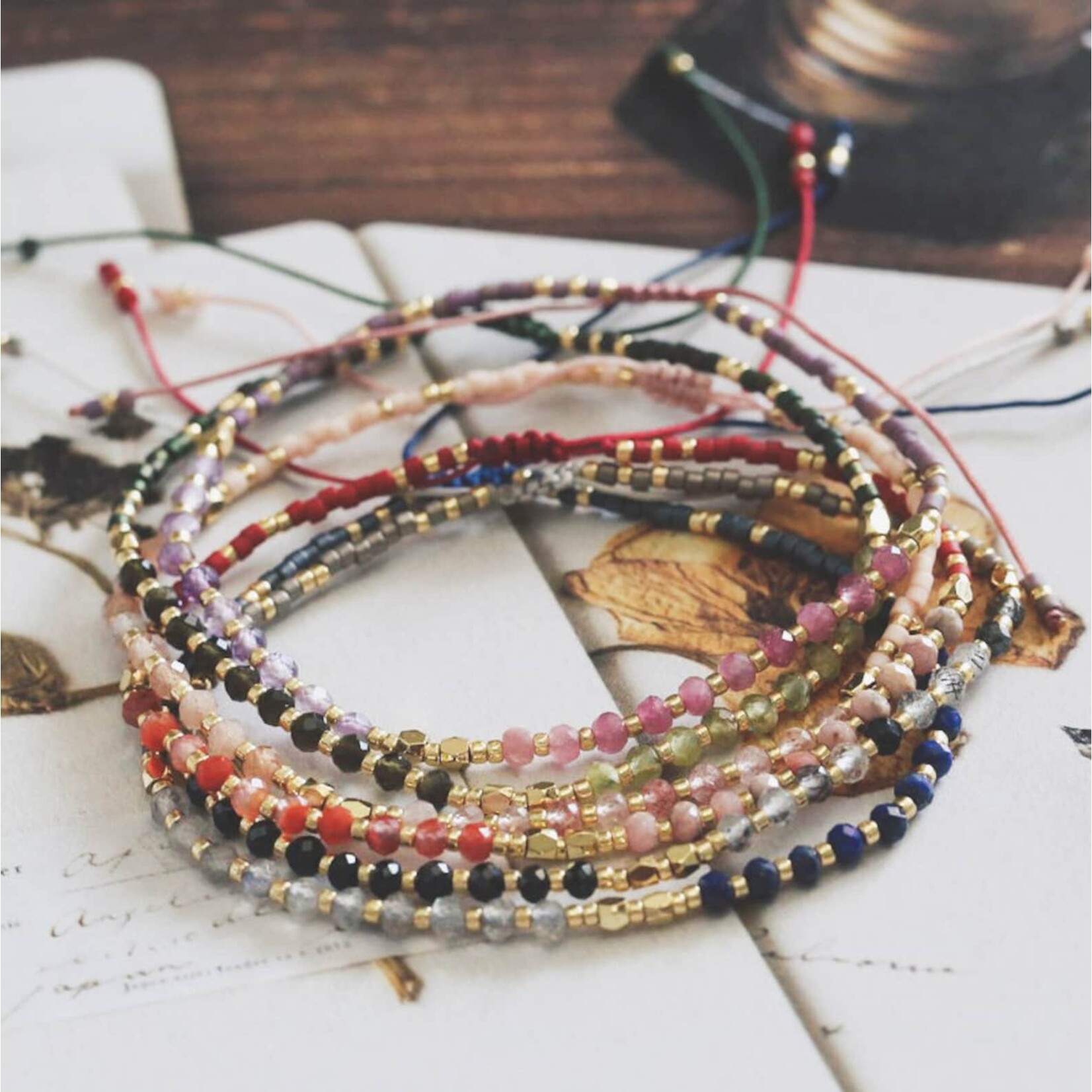 Mini Faceted Gemstone & Miyuki Bead Bracelet - Sodalite & Labradorite