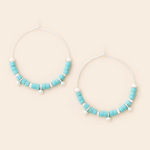 Silver & Turquoise Hoop Earrings