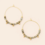 Gold & Labradorite Hoop Earrings