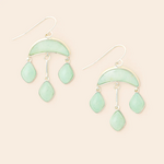 Silver & Amazonite Crescent Drop Earrings