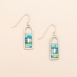 Silver Framed Turquoise Miyuki Bead Earrings