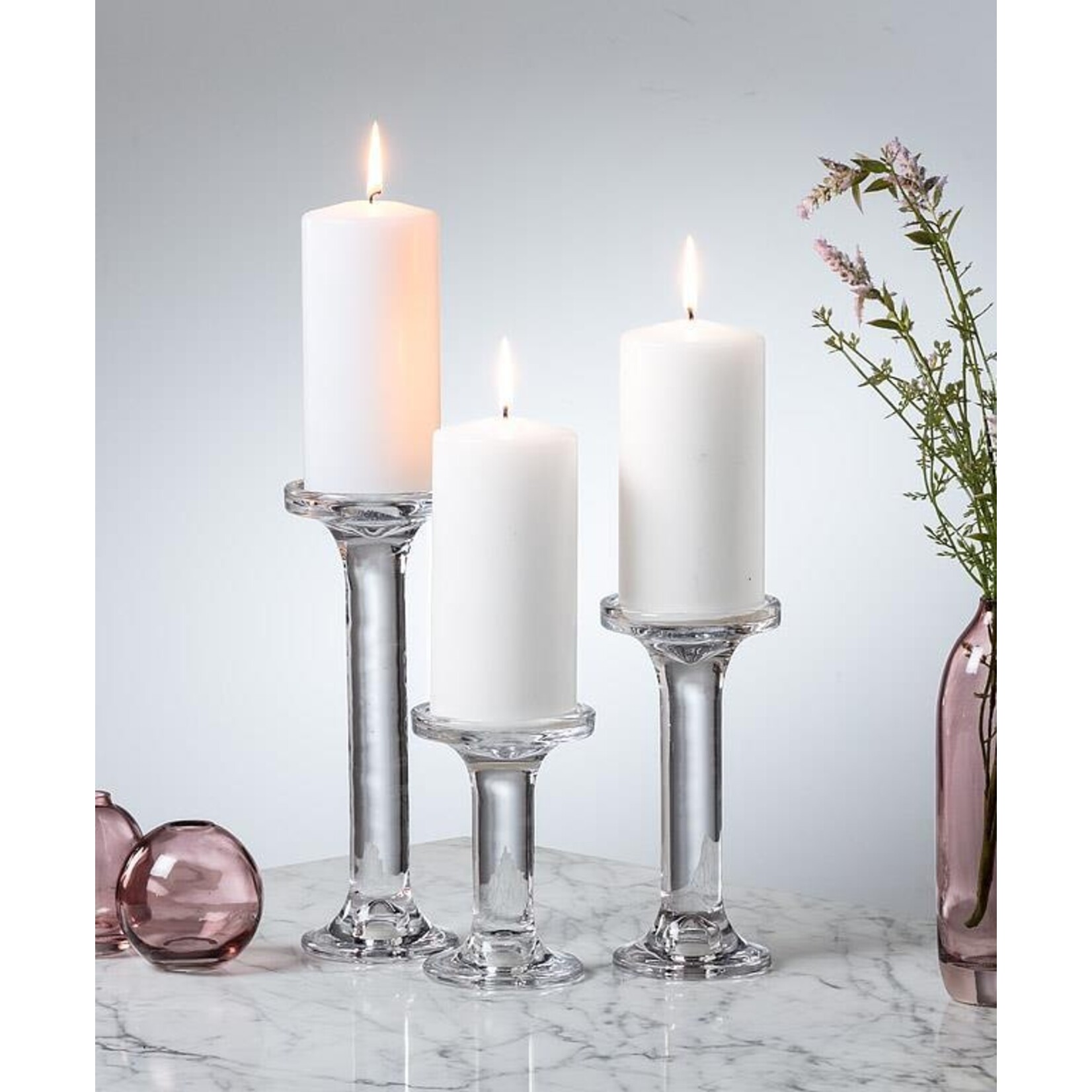 Modern Glass Candle Holder - Medium