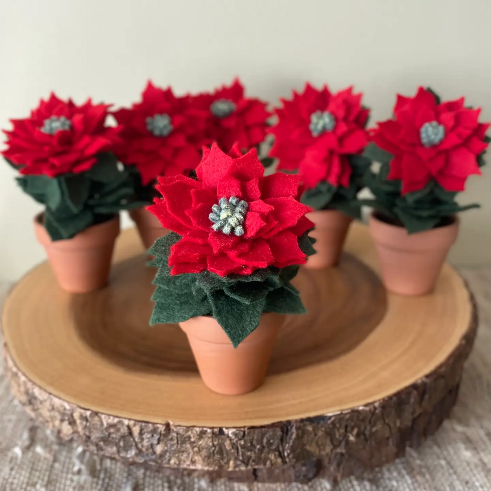 Felt Poinsettia in Pot