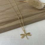 Gold Dragonfly Necklace