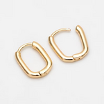 Gold Mini Oval Leverback Hoop