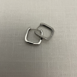 Silver Square Huggie Hoop Earrings