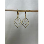 Gold Teardrop w Rose Quartz Earrings