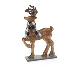 Carved Wood Deer w Scarf