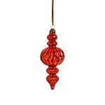 Antiqued Red Finial Glass Ornament