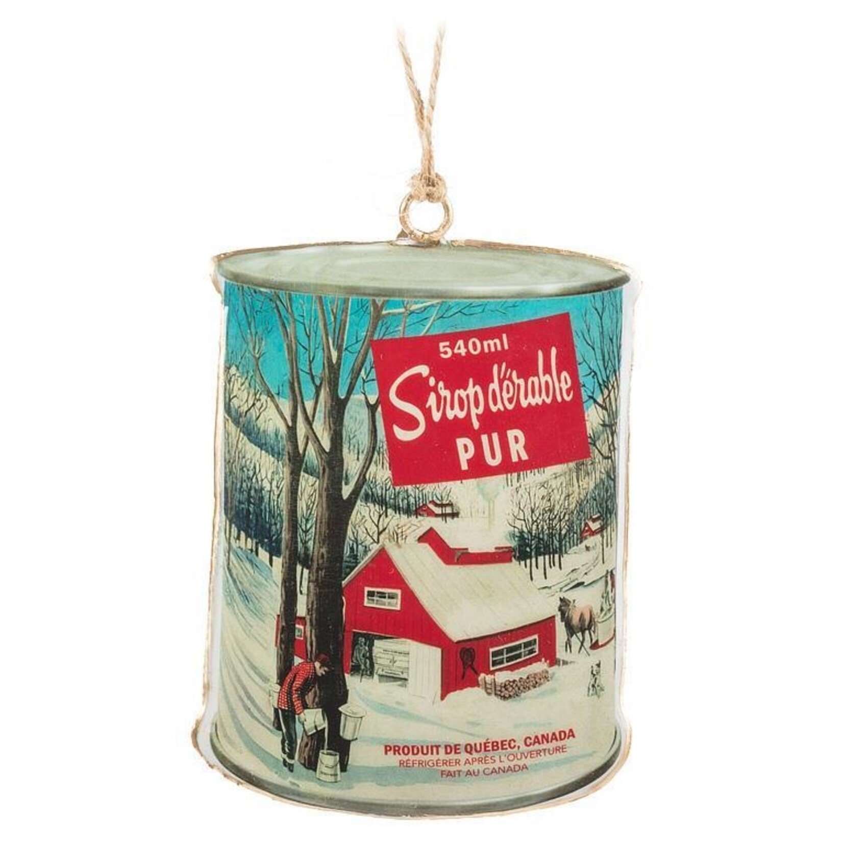 Retro Metal Maple Sugar Shack Ornament