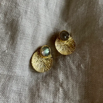 Gold Dion Earrings w Labradorite