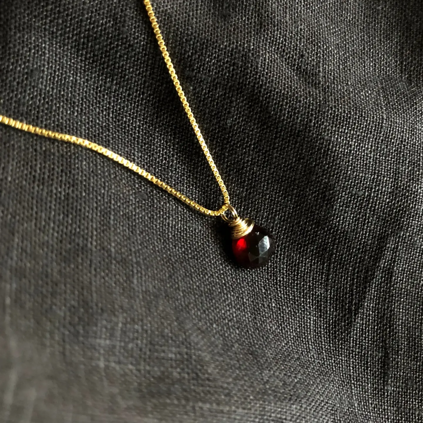 Gold Ava Garnet Necklace
