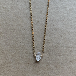 Gold Herkimer Diamond Necklace - 18"