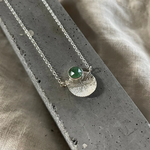 Sterling Silver Dion Necklace w Emerald