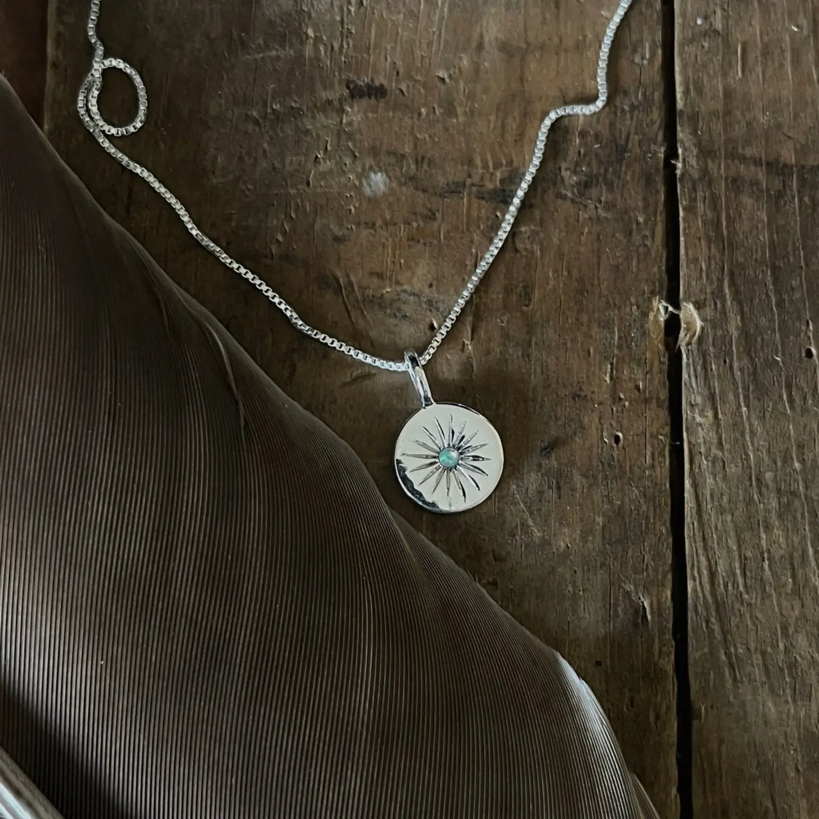 Sterling Silver & Opal Sunna Necklace