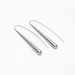 Silver Long Teardrop Hook Earrings