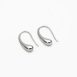 Silver Teardrop Hook Earrings