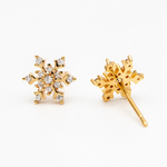 Gold Snowflake Stud Earrings