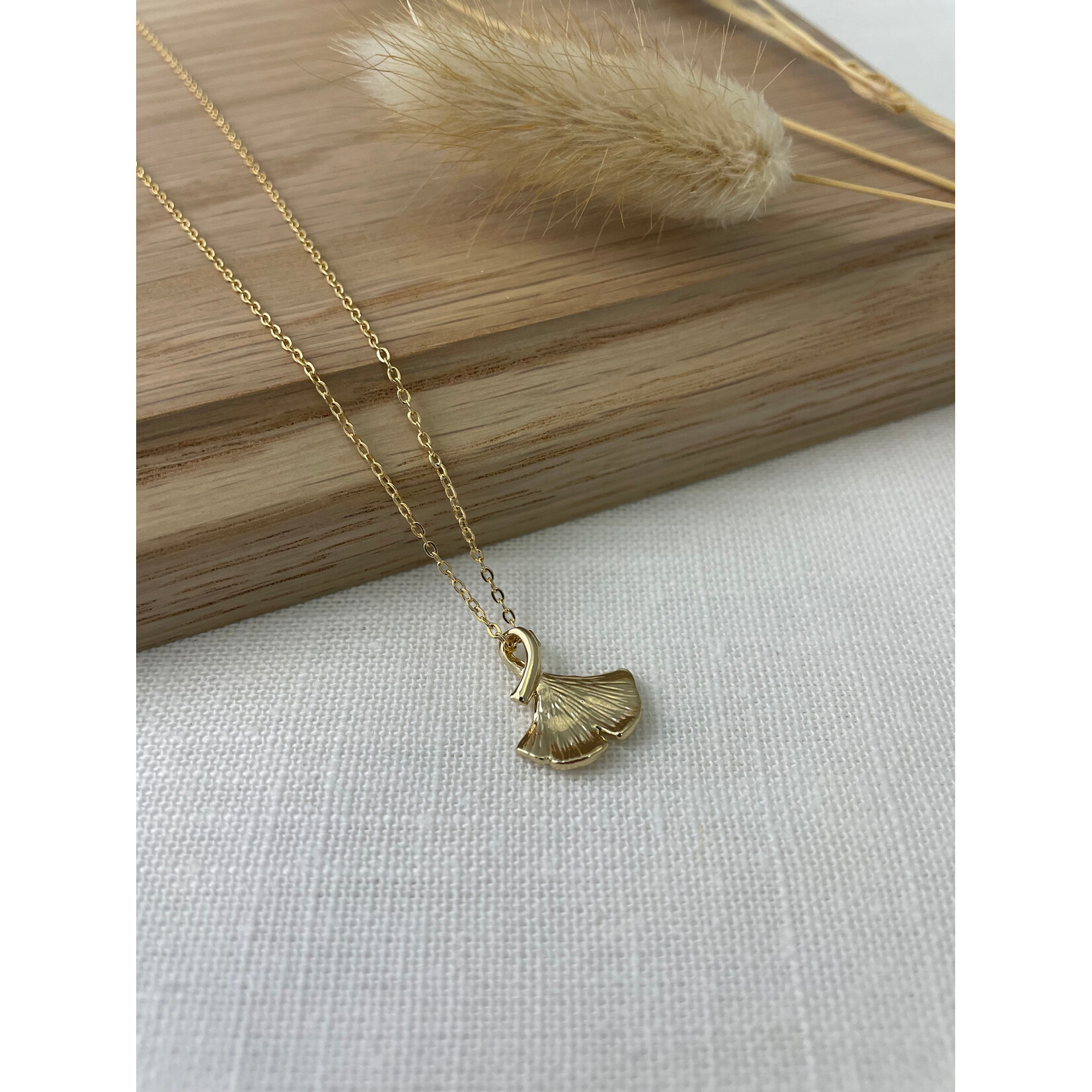 Gold Ginkgo Leaf Necklace