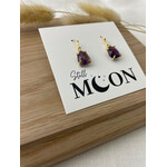 Gold Faceted Amethyst Earrings