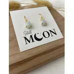 Gold Faceted Amazonite Stone Earrings